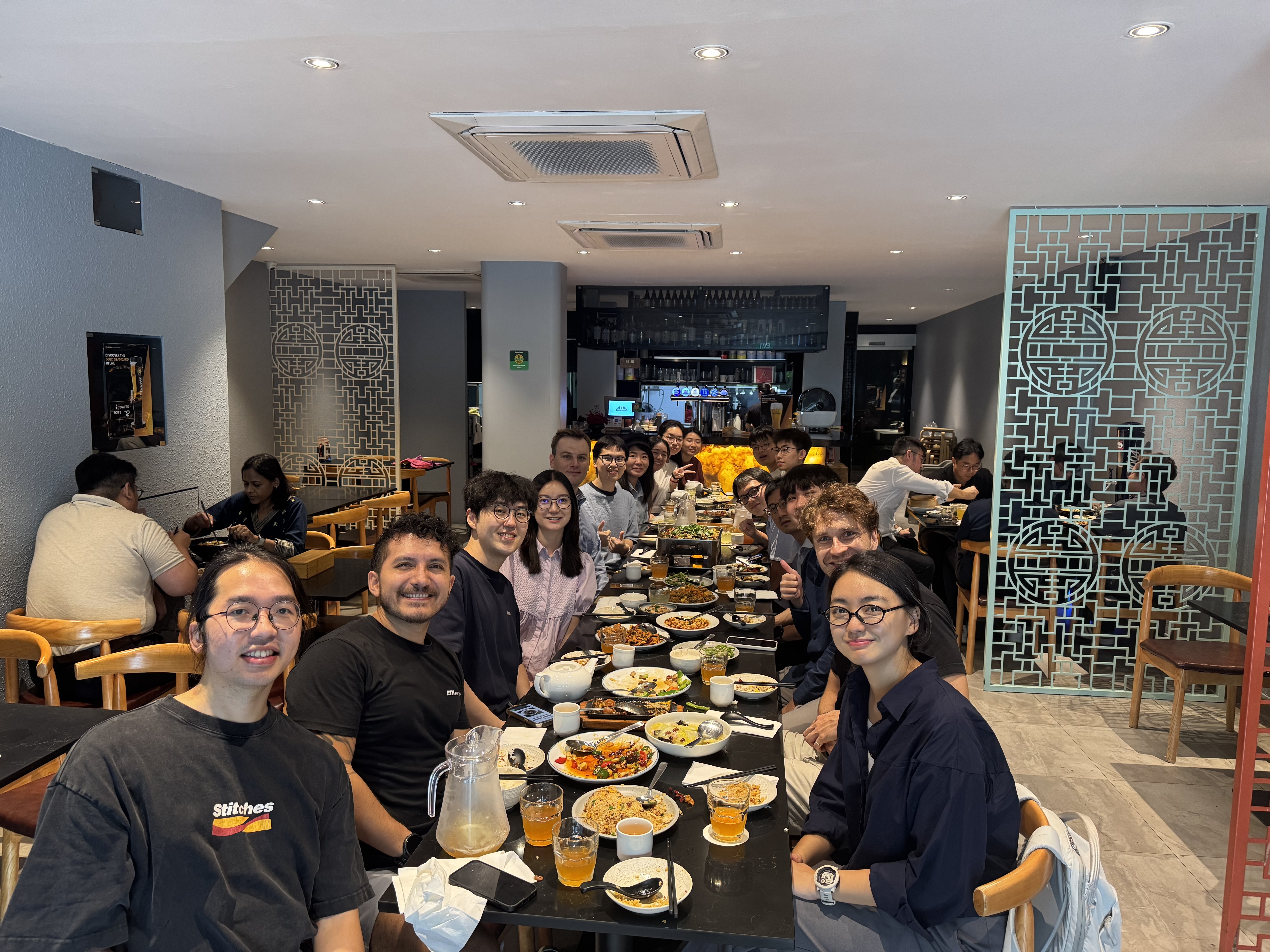 Left to right: Xiucheng, Matias, Arbaham, Binyu, Filip, Sijie, Yixin, Jiatong, Kun, Jing, Yang, Youlong, Adrian, Eddie, Winston, Jussi, Chaewon