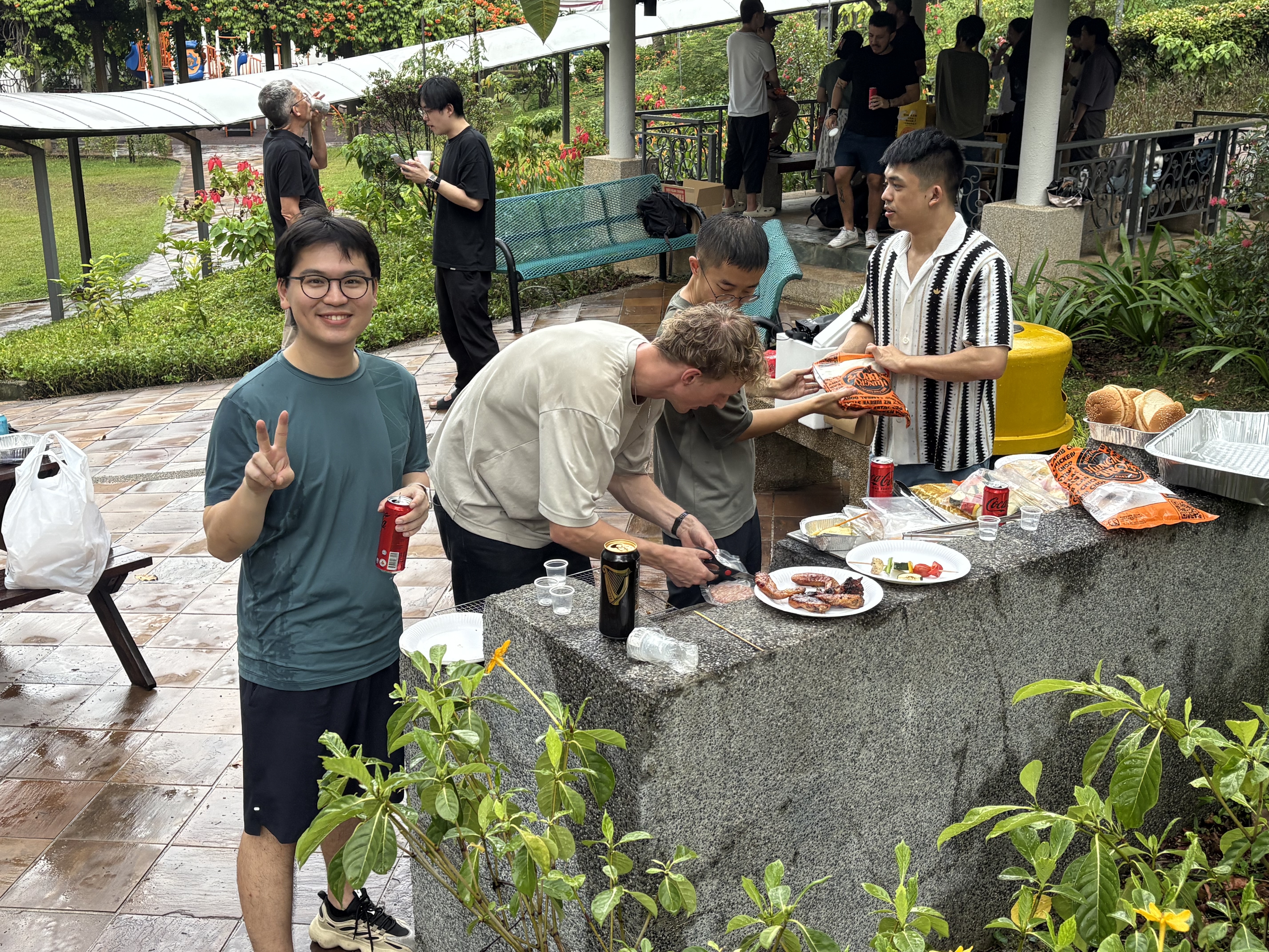 Barbecue at Kent Vale residence, just after the rain
