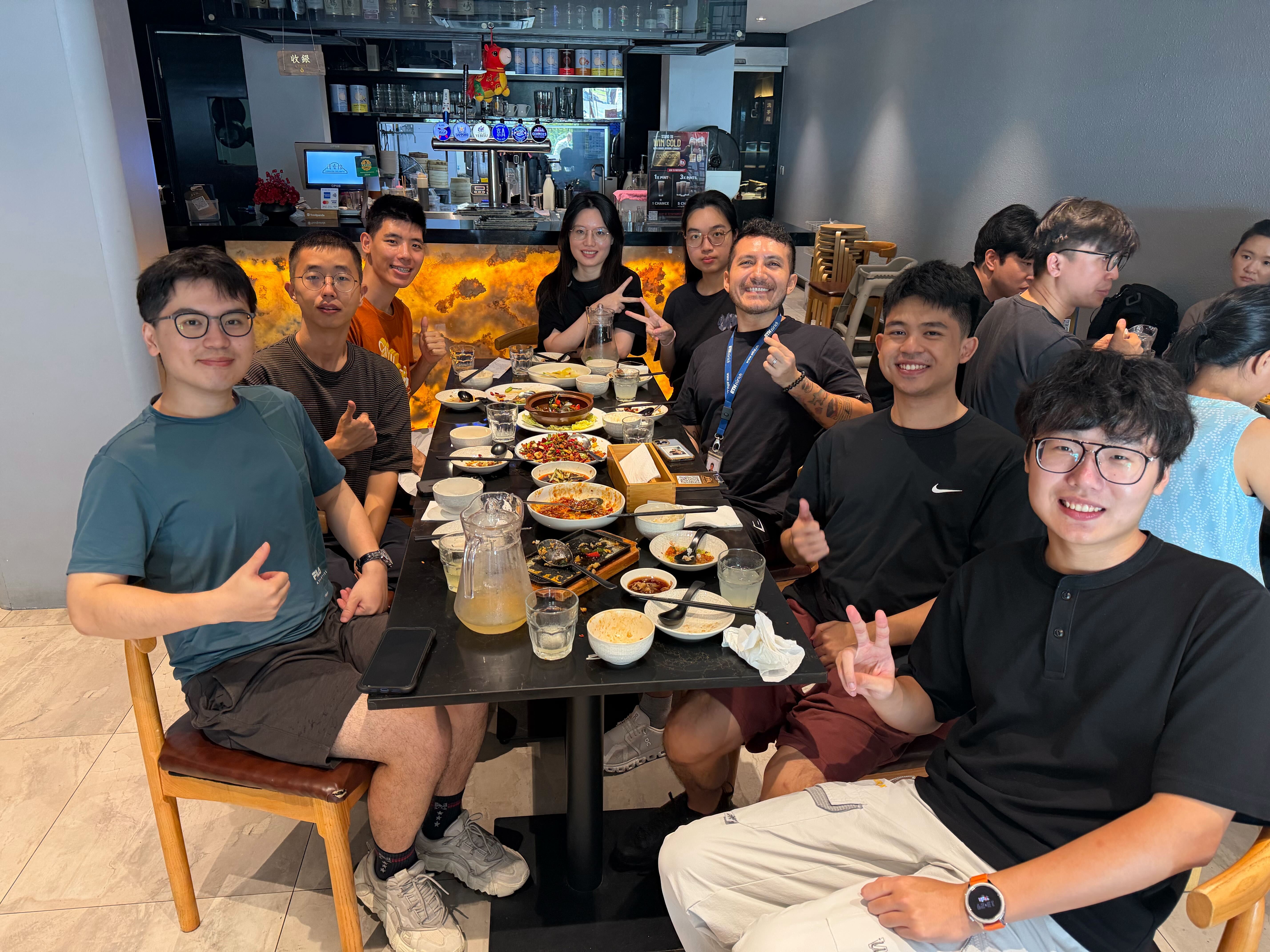 Celebrating Dr Li Wenpei's PhD graduation dinner