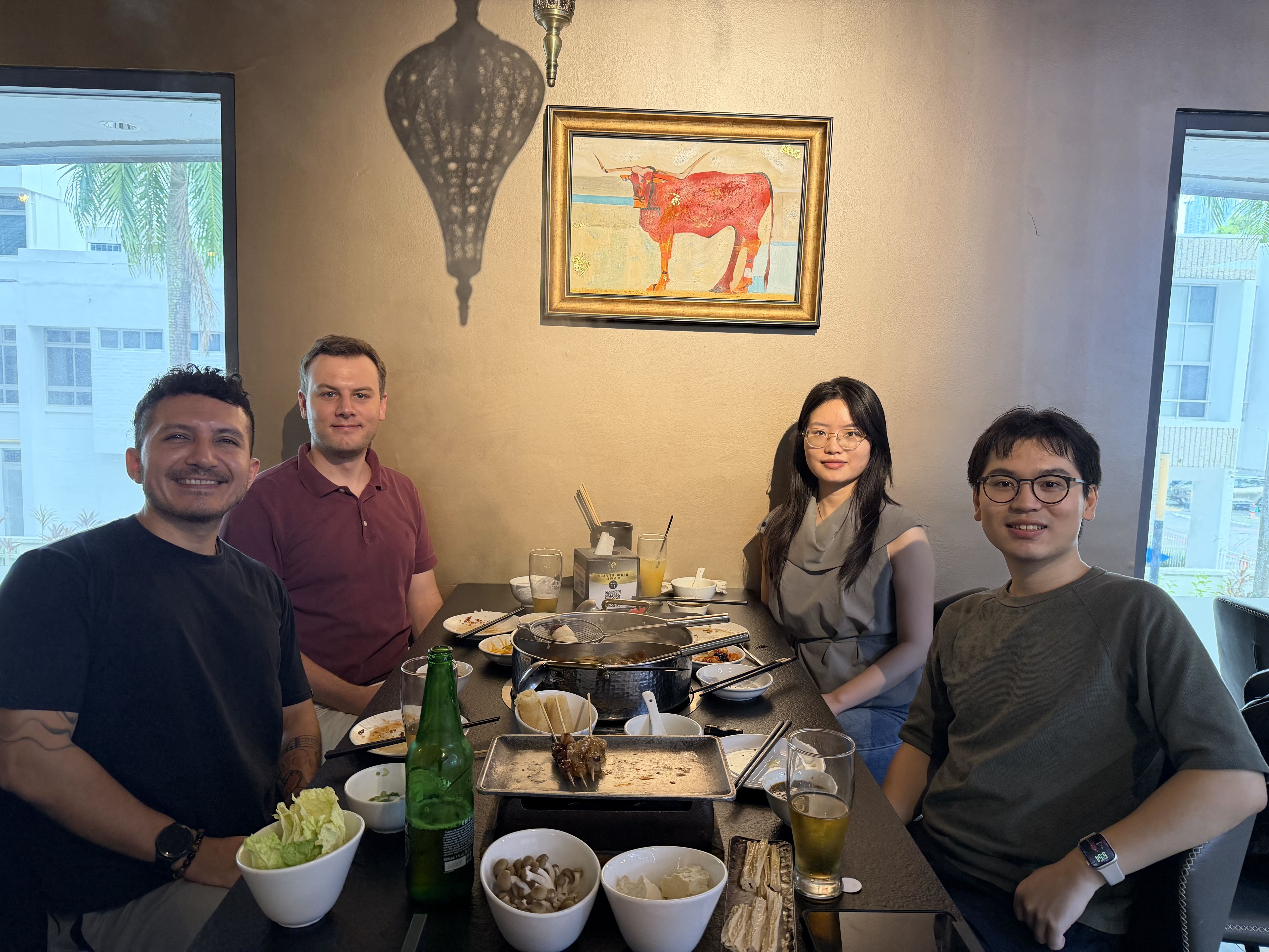 Dinner with Filip, Matias, and Wenpei